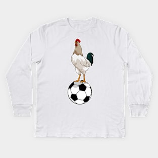 Rooster Soccer player Soccer Kids Long Sleeve T-Shirt